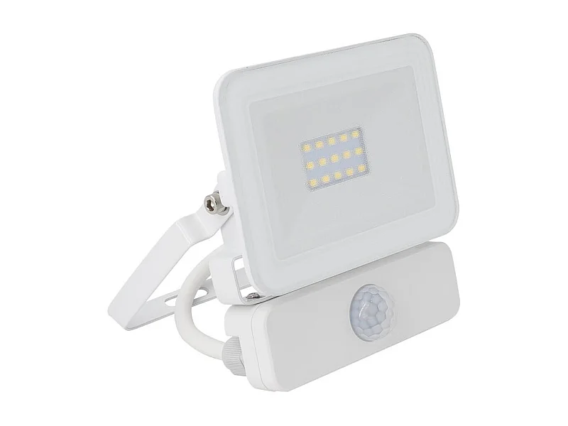 Projecteur LED Slim Crystal 120lm/W 10W IP65 avec Détecteur de Présence PIR  4500K Blanc neutre