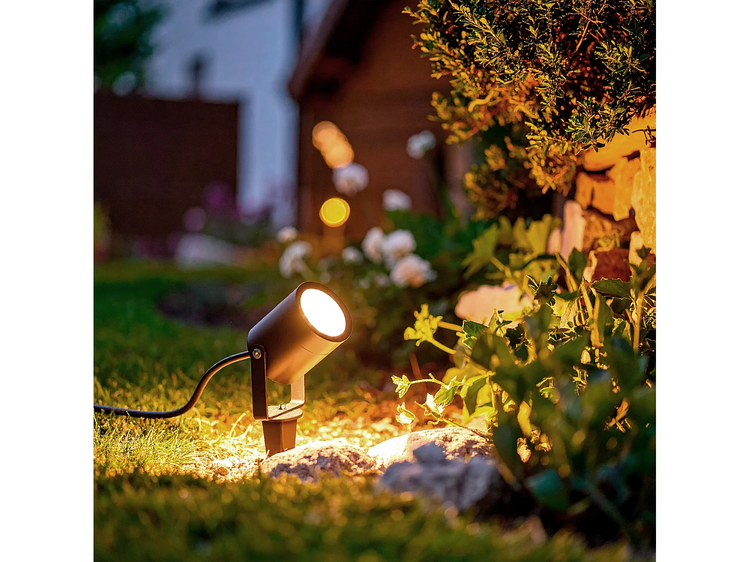 Spot Extérieur LED 3W sur Piquet Fern EasyFit 12V Noir