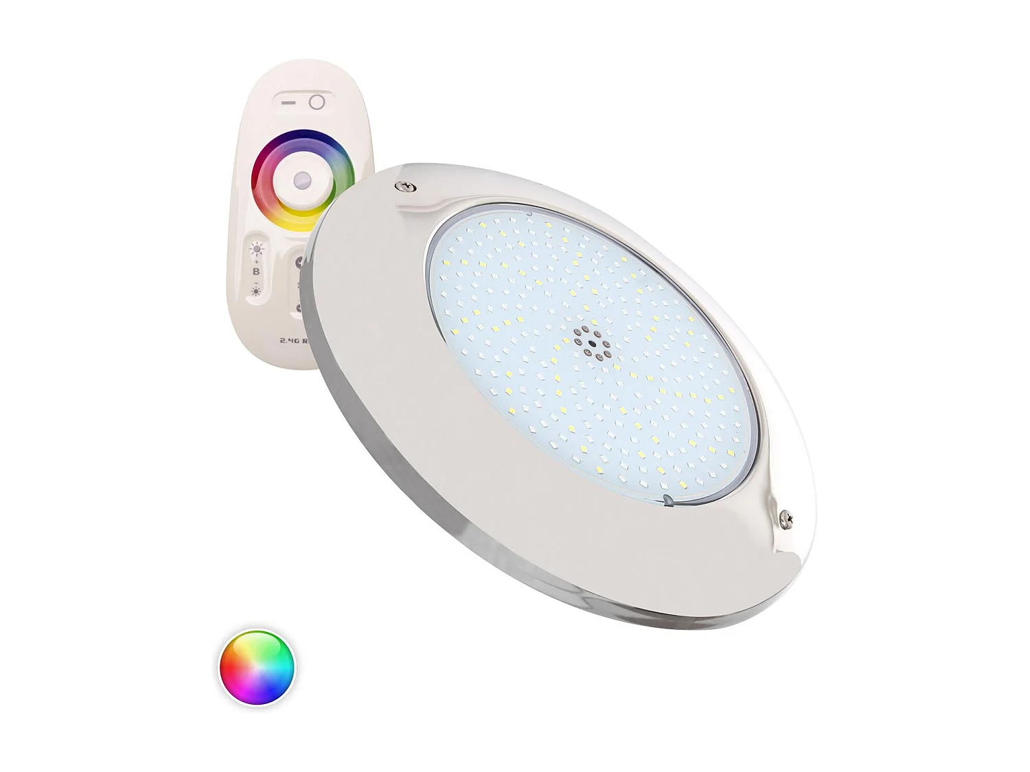 Spot LED Piscine en Saillie Inox RGBW Submersible 12V DC IP68 20W  Non RGBW