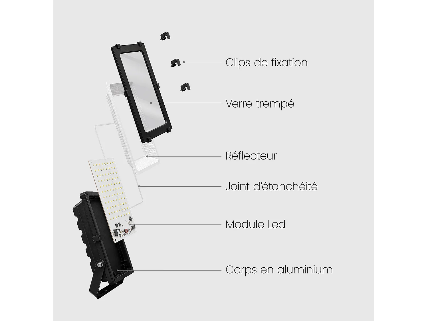 Foco Proyector LED 50W 145 lm/W IP65 HE PRO Regulable 6000K Blanco Frío