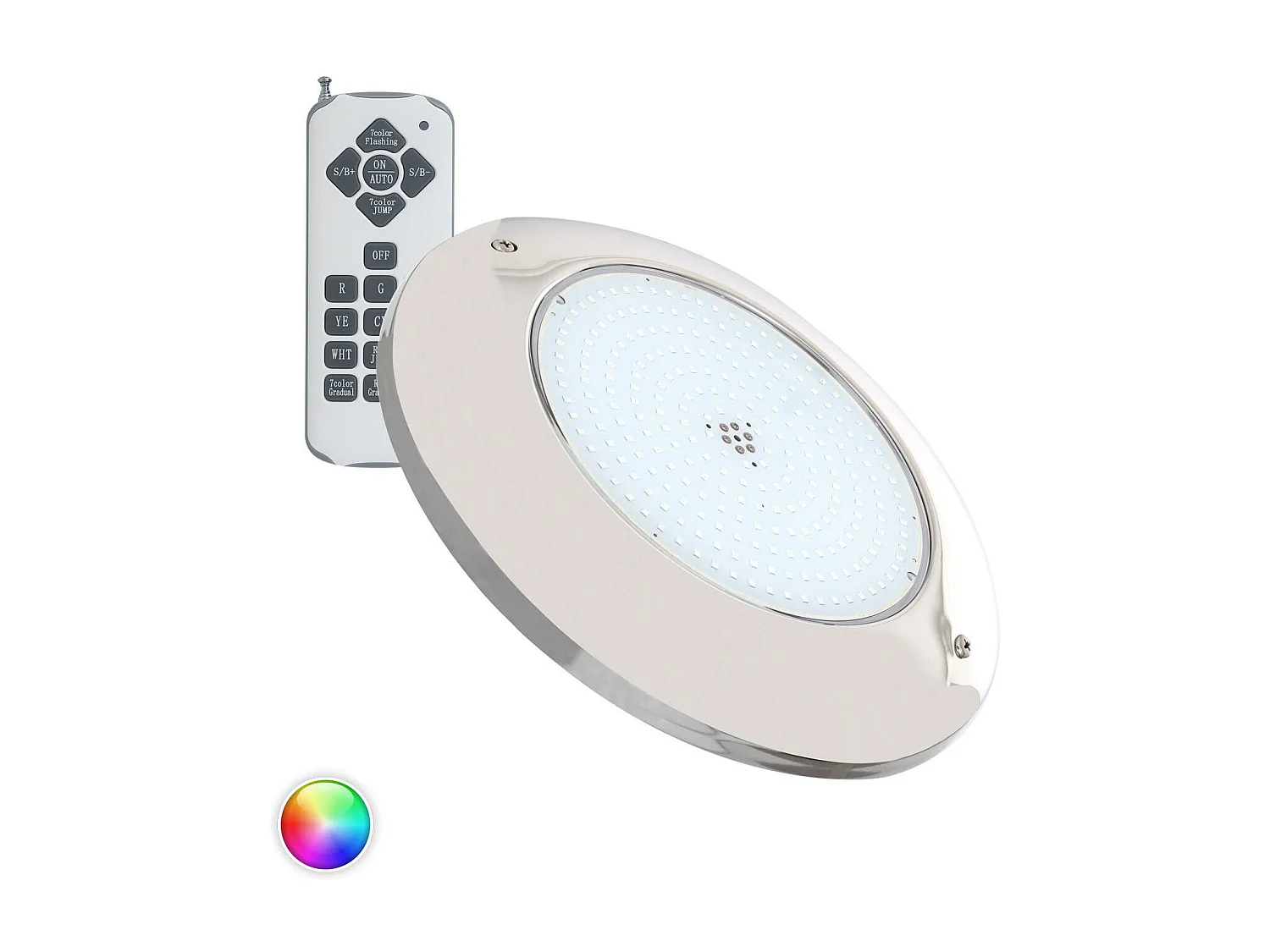 Spot LED Piscine en Saillie Inox RGB Submersible 12V AC IP68 20W  Oui RGB