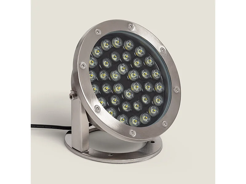 Spot LED Fixation au Sol 12V 36W Submersible IP68 4000K Blanc neutre