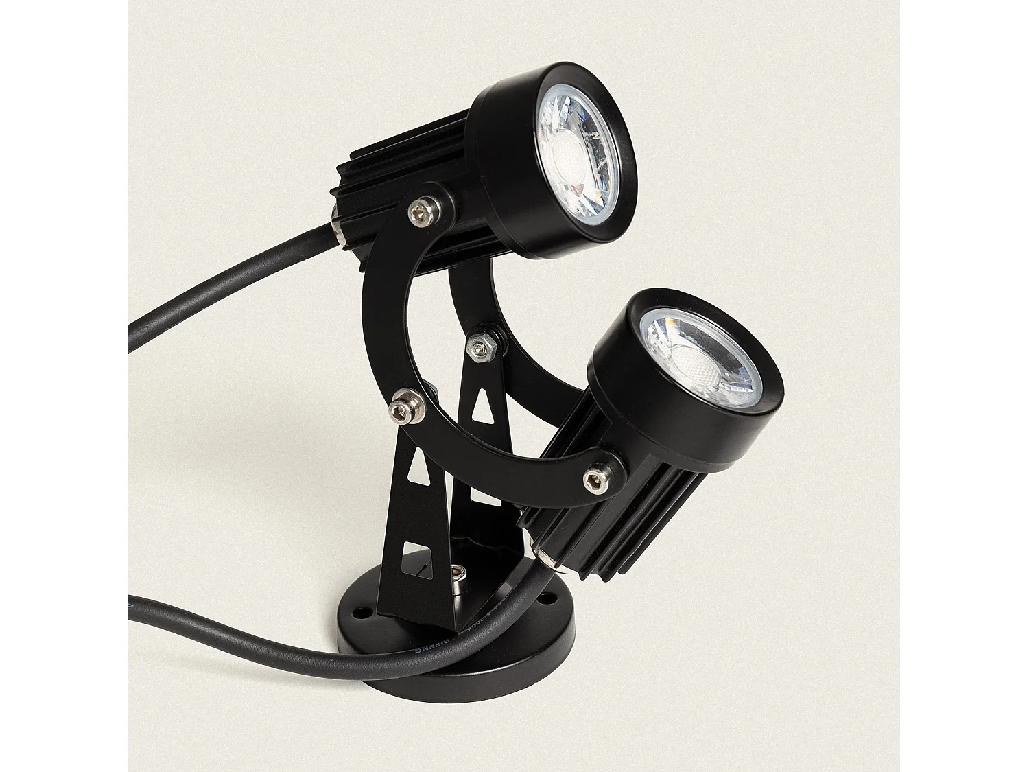 Spot Extérieur LED Double 6W en Saillie Aluminium 14cm Hevlot Noir