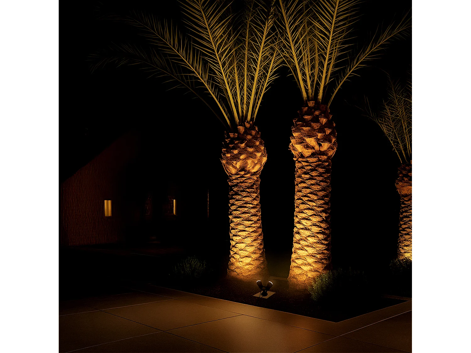 Spot Extérieur LED Double 6W en Saillie Aluminium 14cm Hevlot Noir