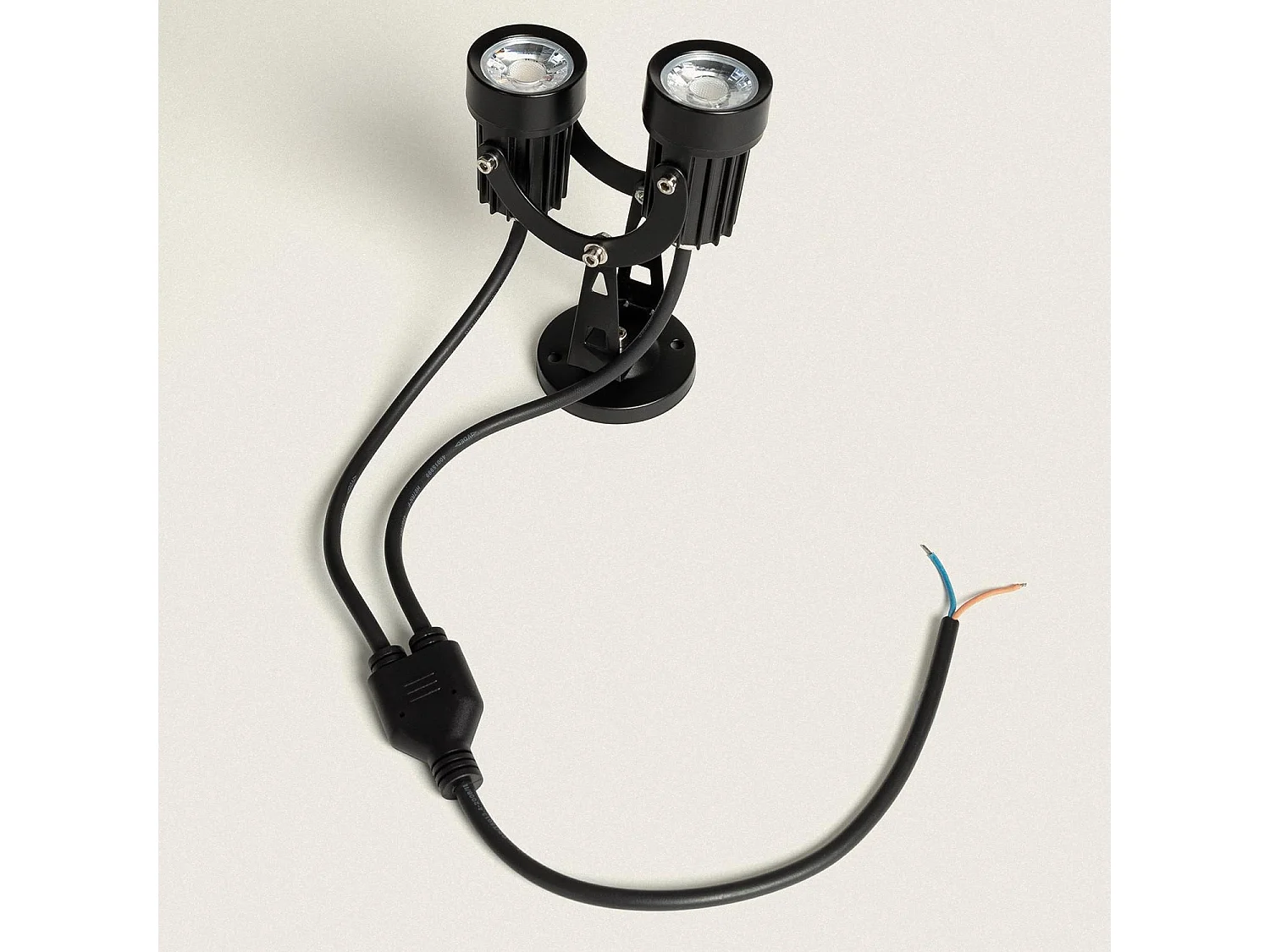 Spot Extérieur LED Double 6W en Saillie Aluminium 14cm Hevlot Noir