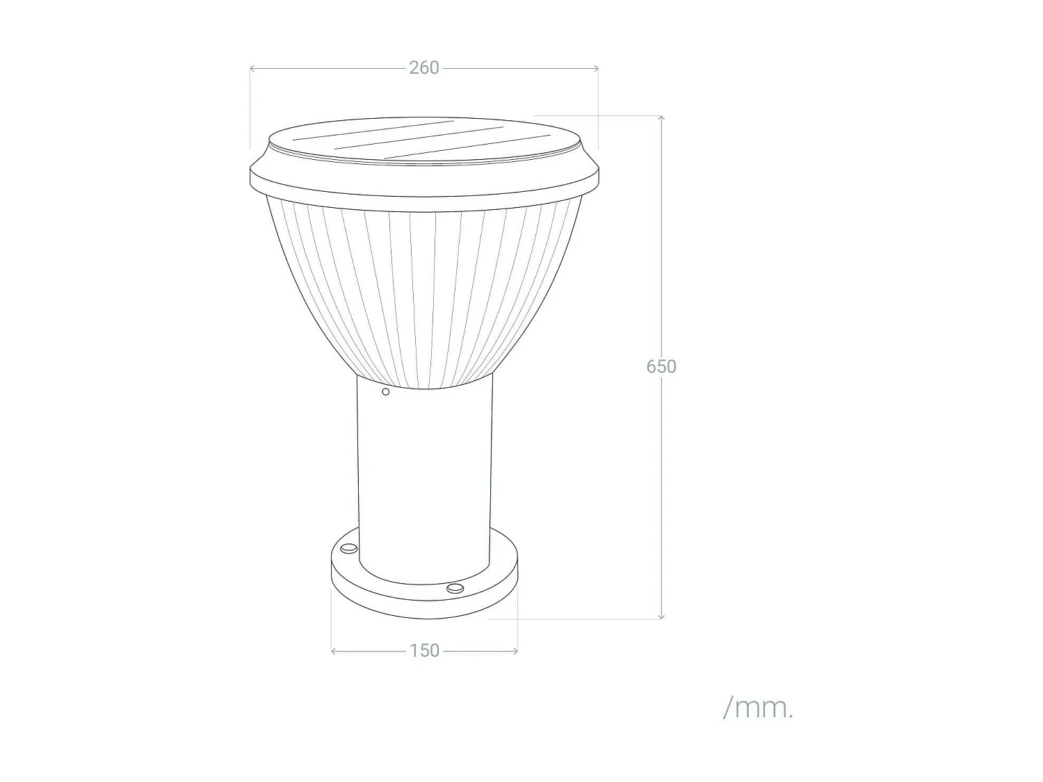 Balise Extérieure en Saillie sur Pied 65cm Polaris Blanc chaud