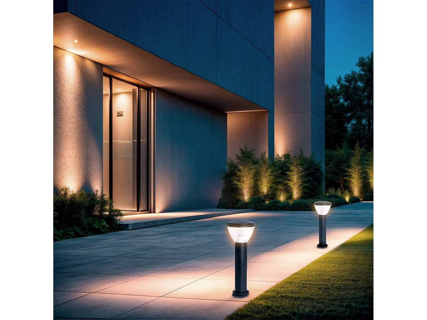 Balise Extérieure en Saillie sur Pied 65cm Polaris Blanc chaud