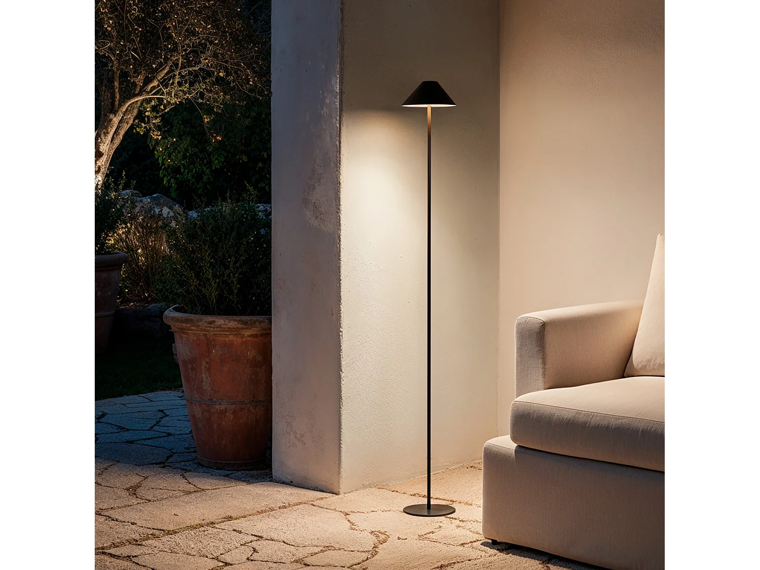 Lampadaire LED 3W Portable Extérieur avec Batterie USB Rechargeable Kivuli Noir