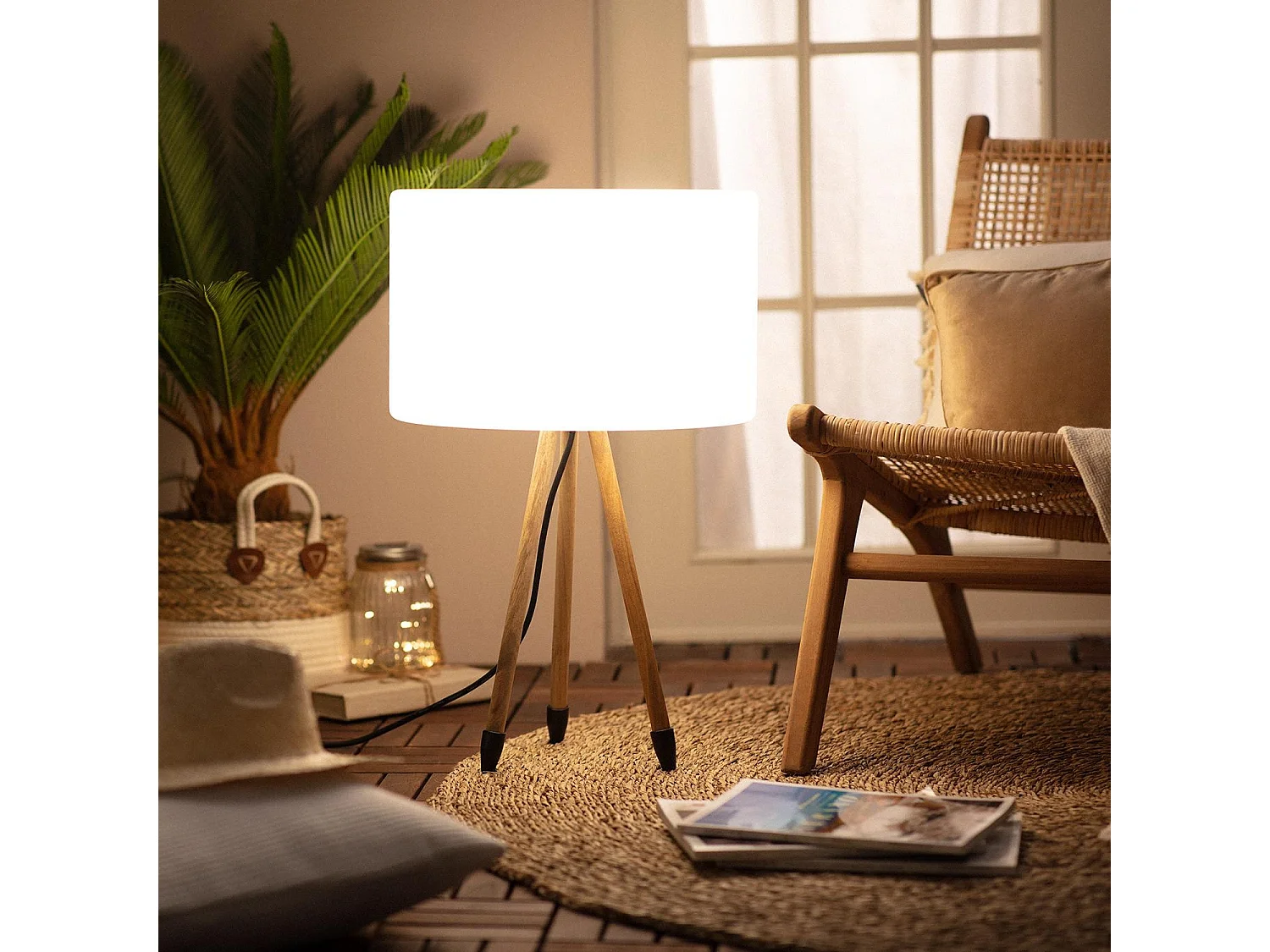 Lampe à Poser Extérieure Makaik Blanc