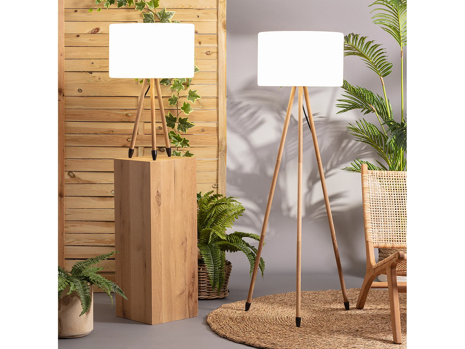 Lampe à Poser Extérieure Makaik Blanc