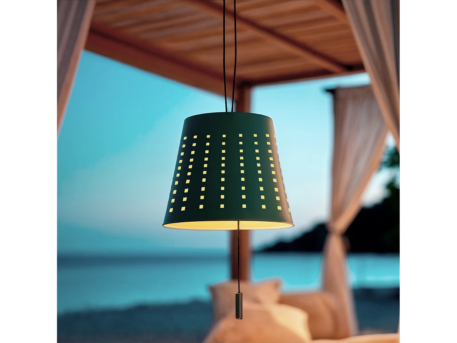 Lámpara Colgante Solar Exterior LED 3W Banate Verde Celadón