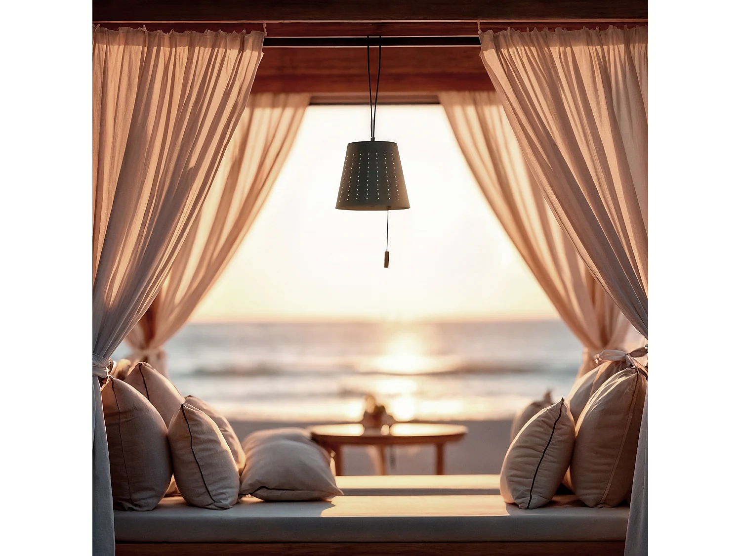 Lámpara Colgante Solar Exterior LED 3W Banate Verde Celadón