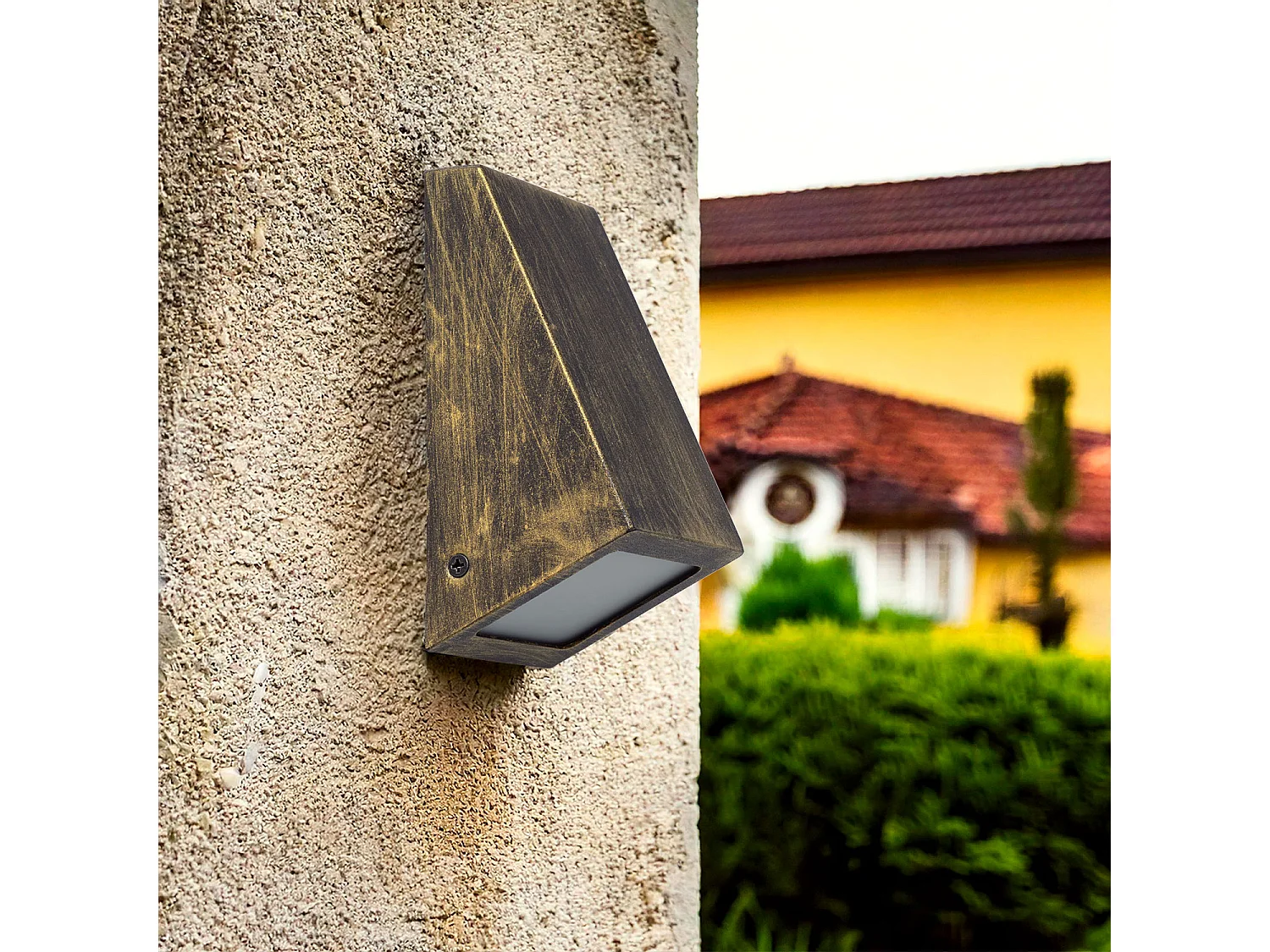 Applique Extérieur Métal et Verre Ruzafa  Noir- Doré