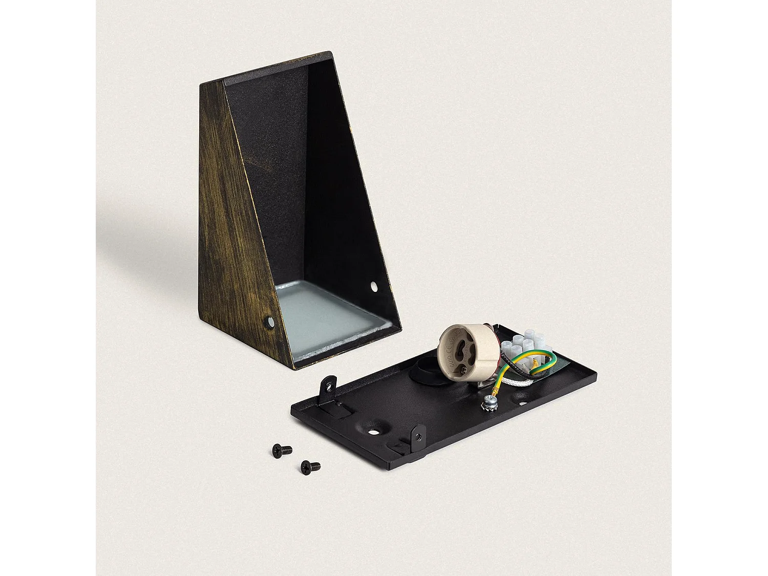 Applique Extérieur Métal et Verre Ruzafa  Noir- Doré