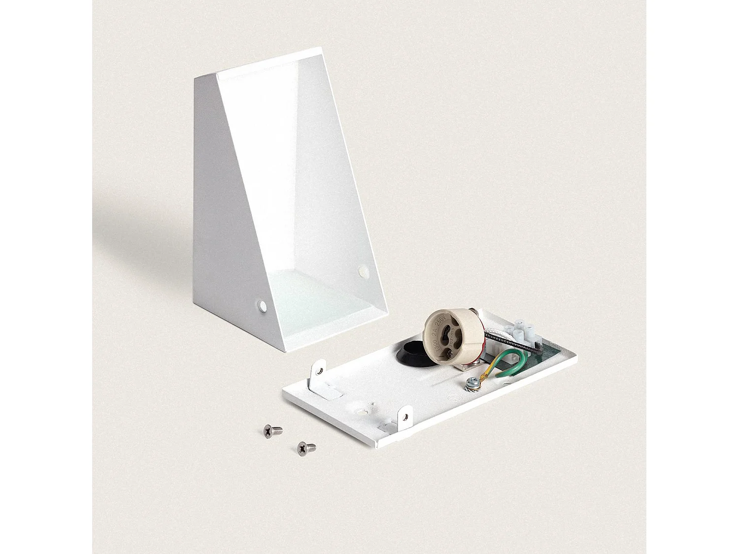 Aplique de Pared Exterior Metal y Cristal Ruzafa Blanco