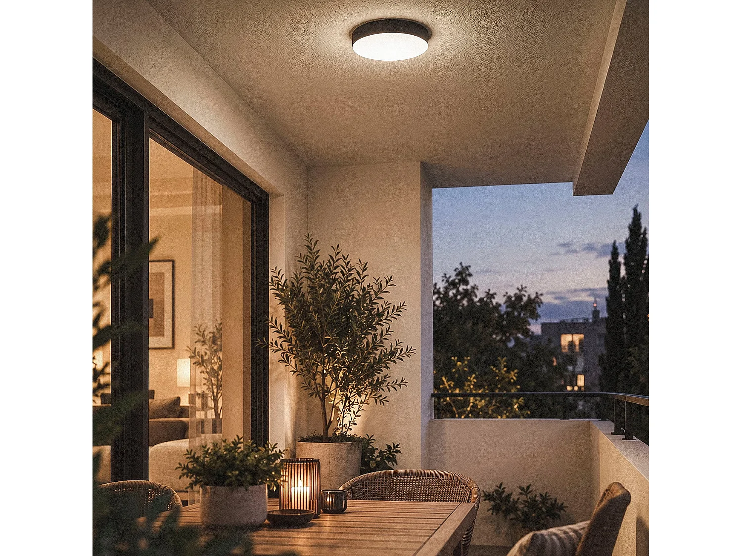 Plafón Exterior LED 21W Circular para Exterior Ø320 mm Juno IP65 4000K Blanco Neutro