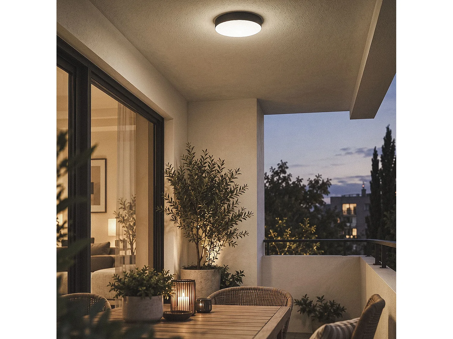 Plafón Exterior LED 21W Circular para Exterior Ø320 mm Juno IP65 4000K Blanco Neutro