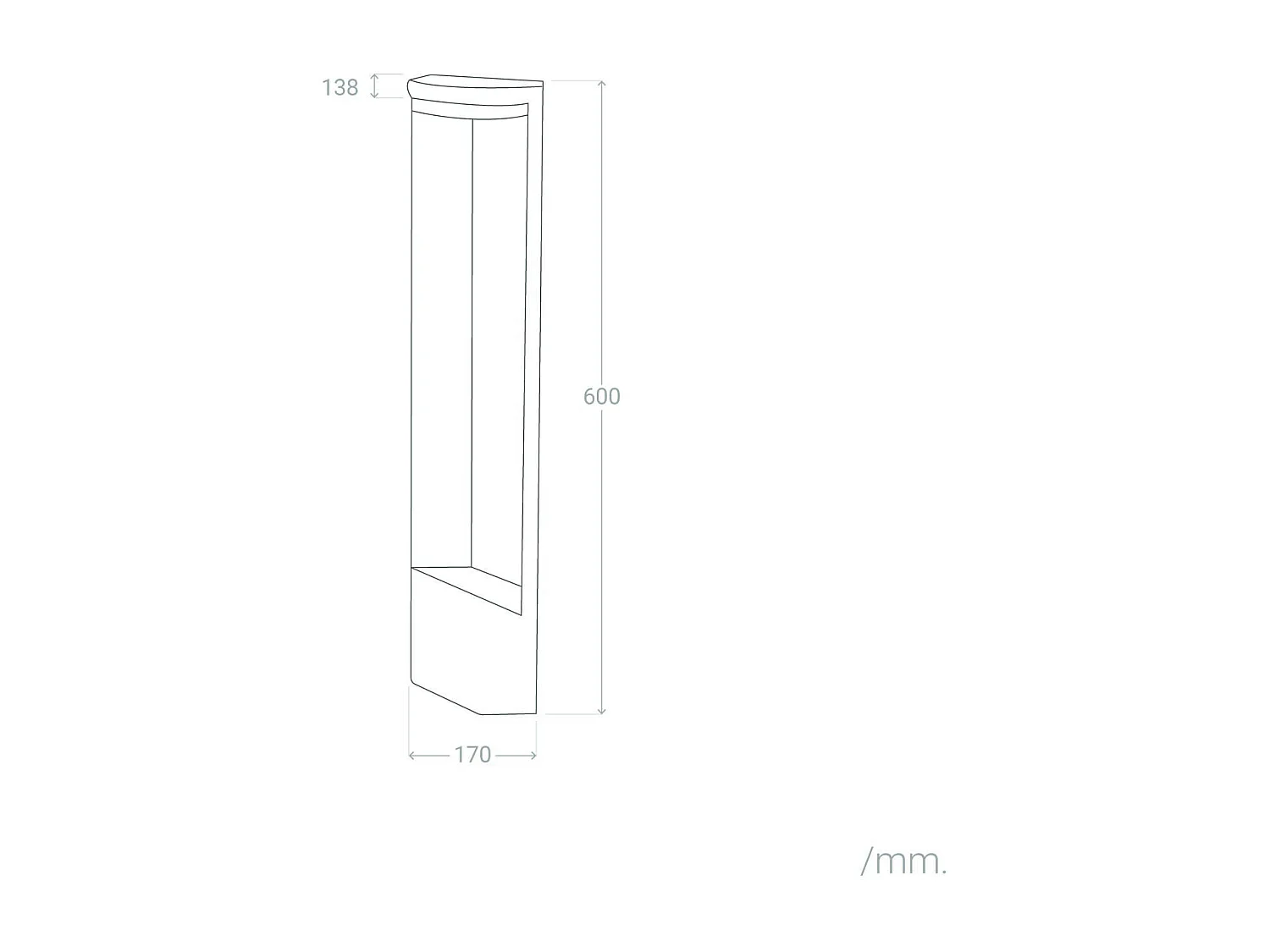 Baliza Exterior LED 12W Superficie Pie 60cm Naiad 2700K Blanco Cálido