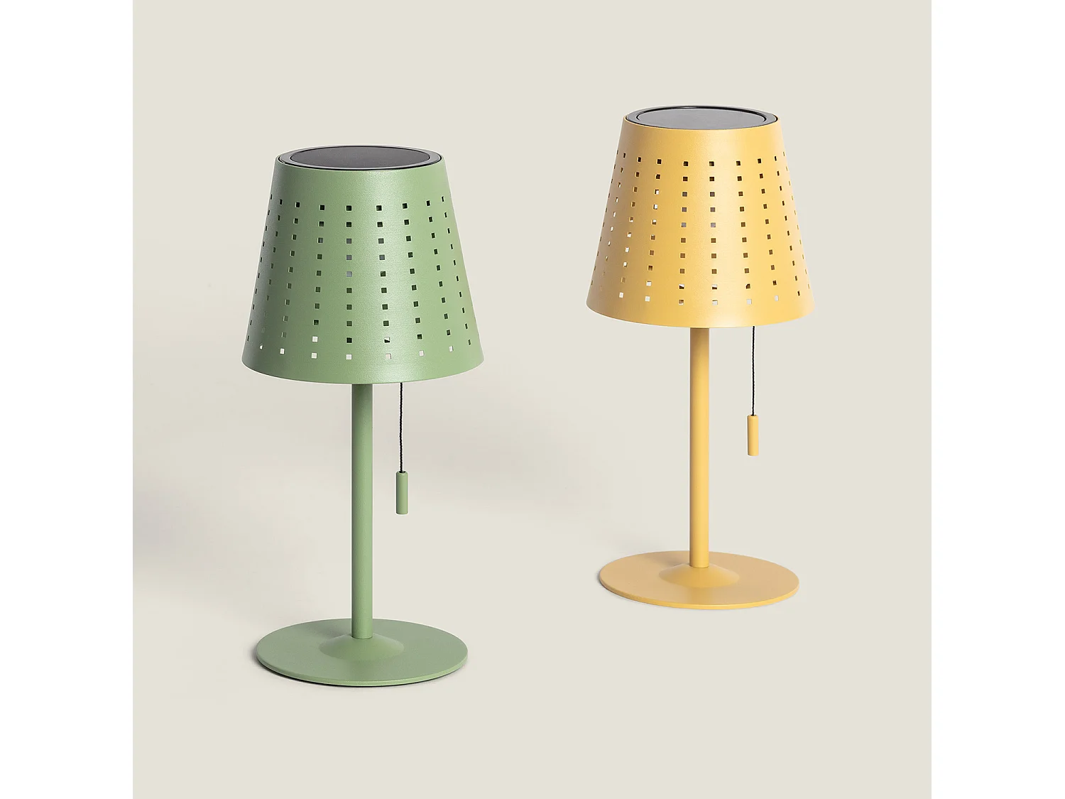 Lampe à Poser LED Extérieure Solaire 3W Portative Banate avec Batterie Rechargeable Jaune Sable