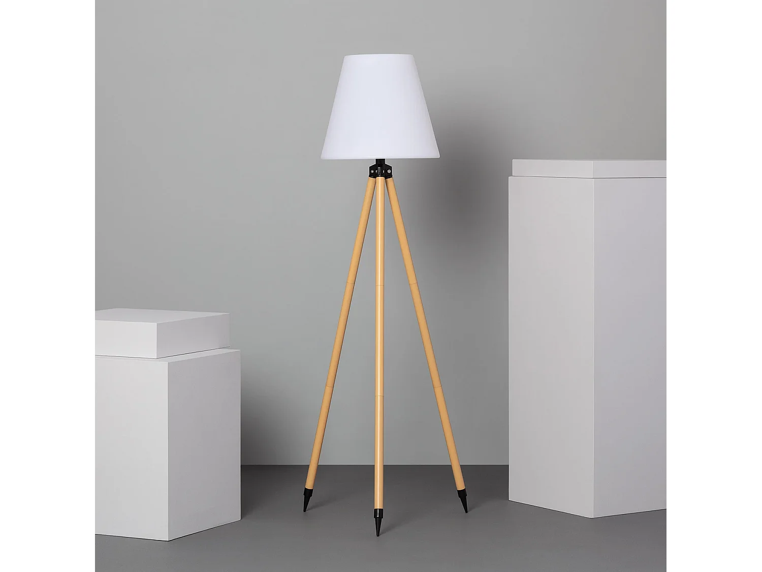 Lampadaire LED Extérieur Solaire Métal RGB Kefre avec Batterie USB Rechargeable  Jaune Sable