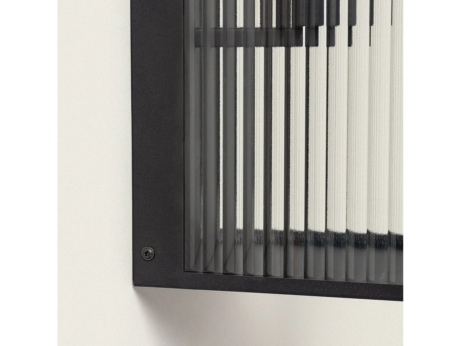 Aplique de Pared Exterior Metal y Cristal Big Taiga Negro