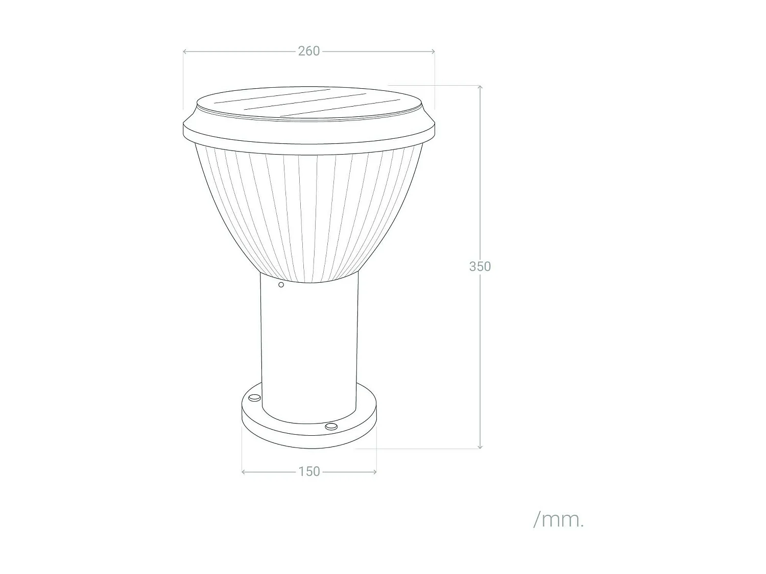 Balise Extérieure en Saillie sur Pied 35cm Polaris