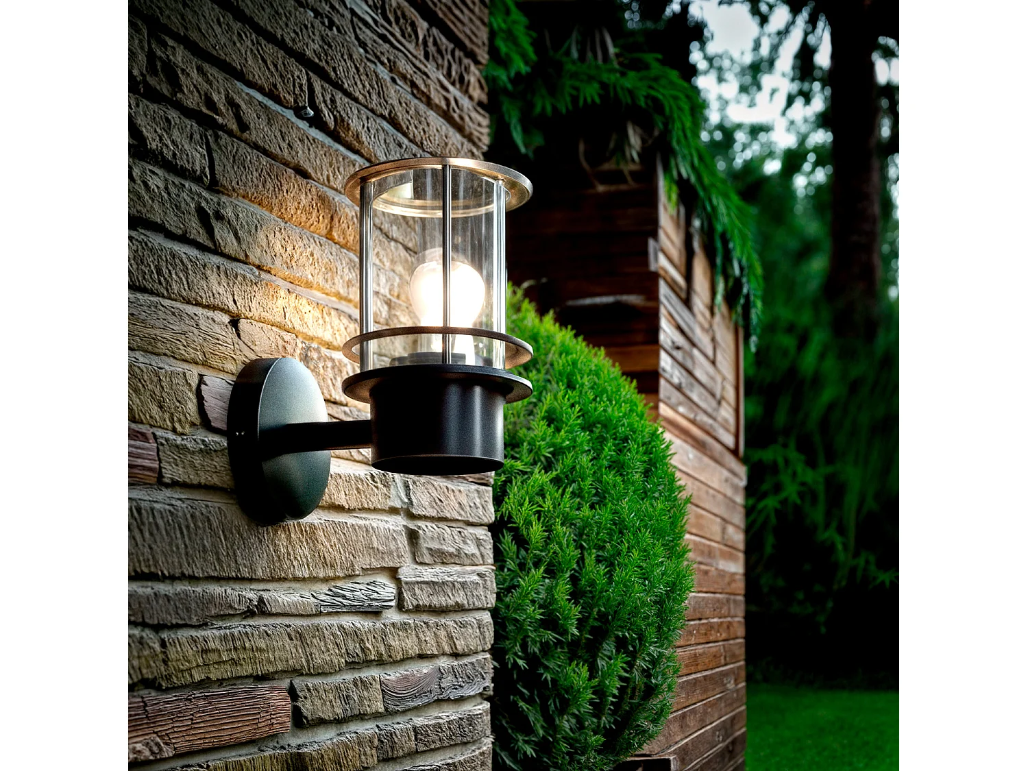Applique Murale Extérieur en acier inoxydable Antara Noir