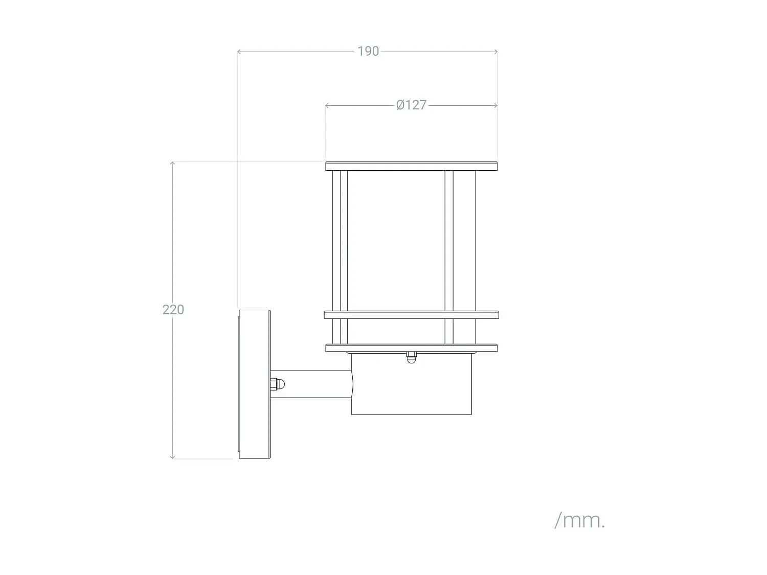 Applique Murale Extérieur en acier inoxydable Antara Noir