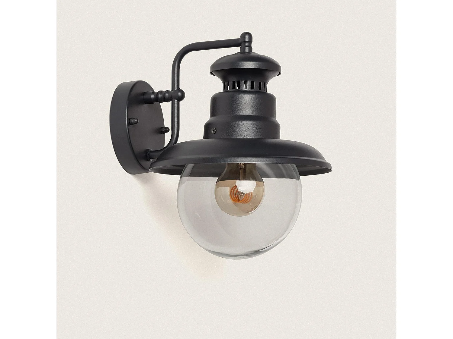 Aplique de Pared Exterior Aluminio Lurnea Negro