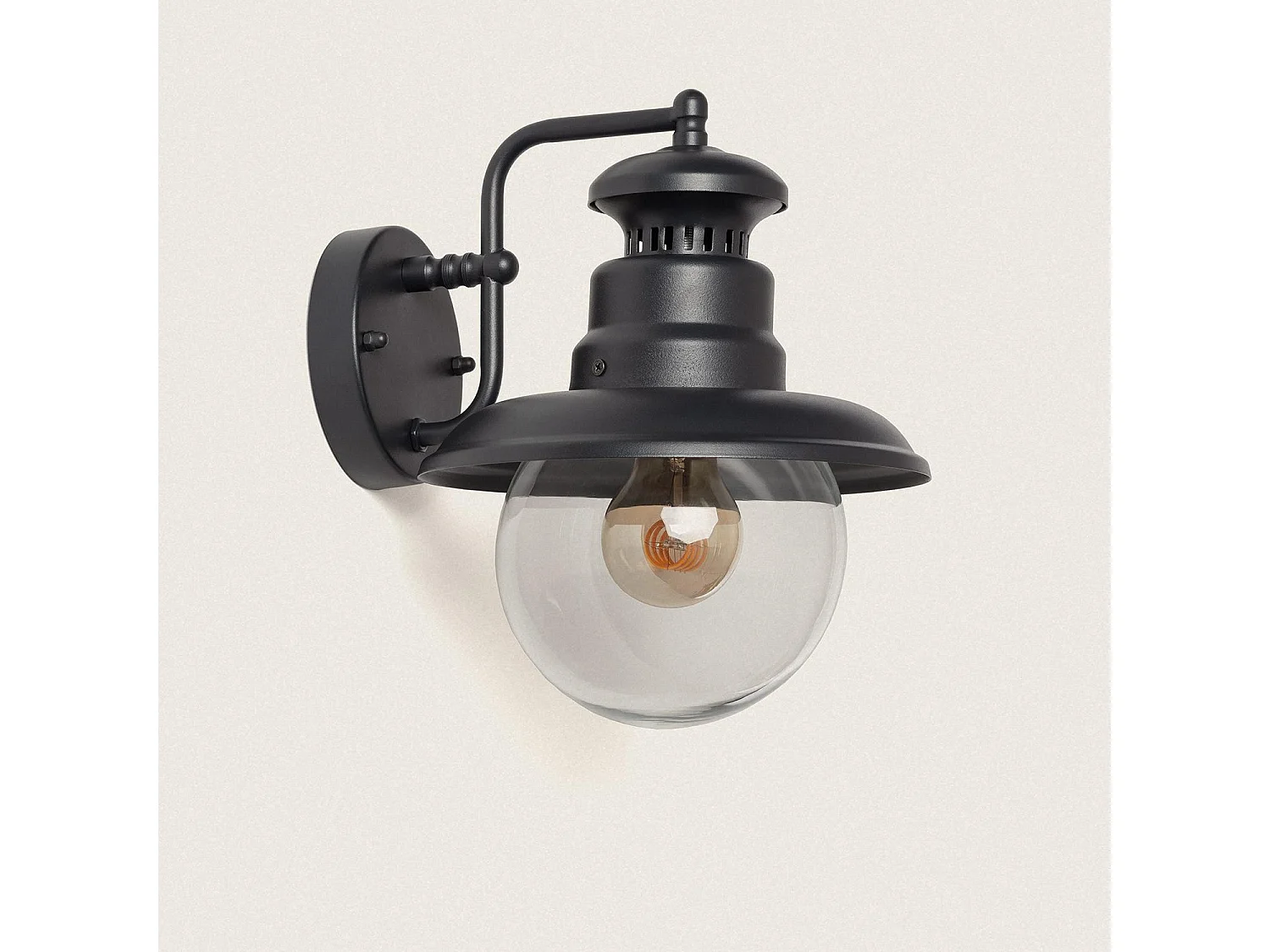 Aplique de Pared Exterior Aluminio Lurnea Negro