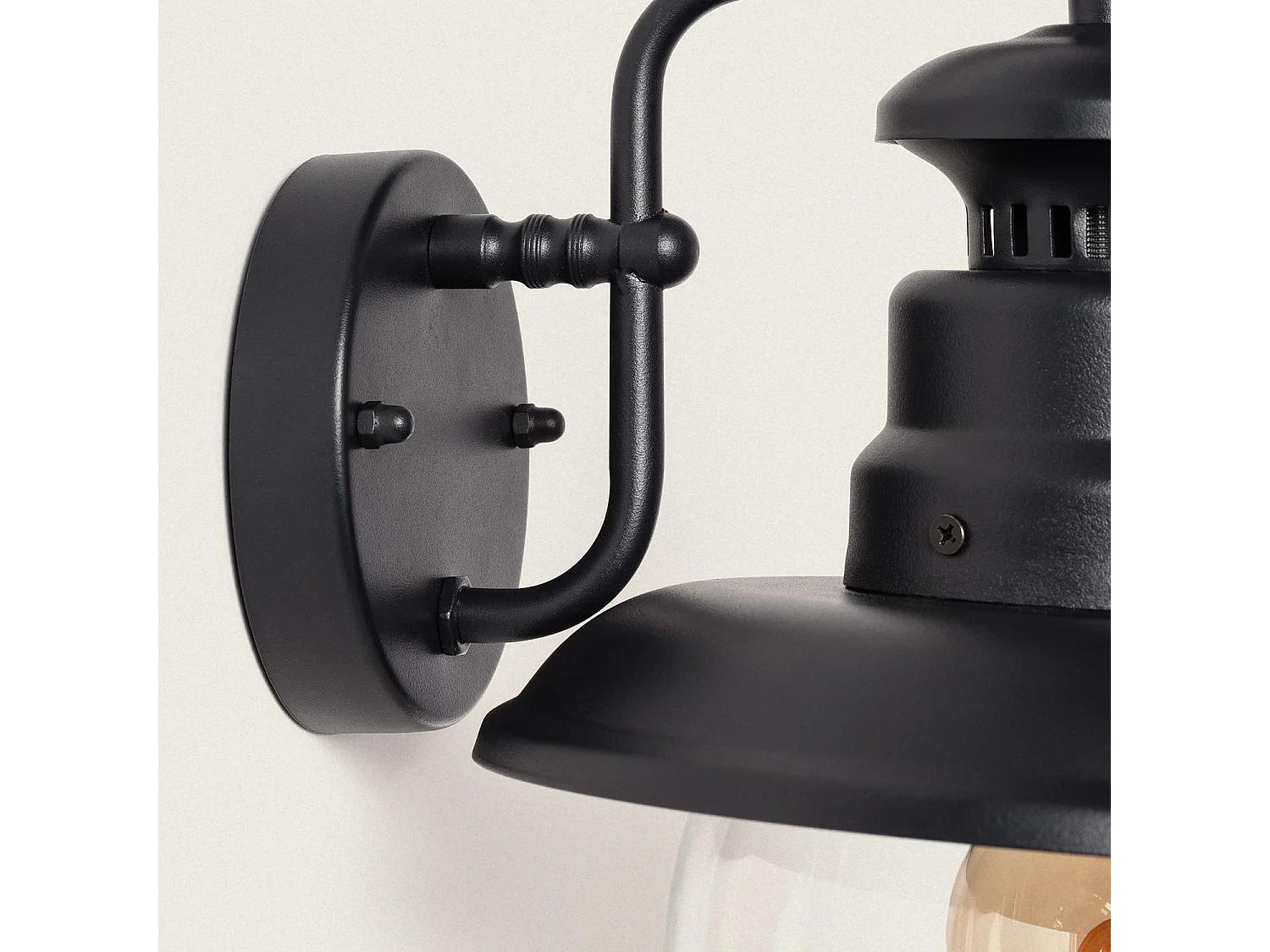 Aplique de Pared Exterior Aluminio Lurnea Negro