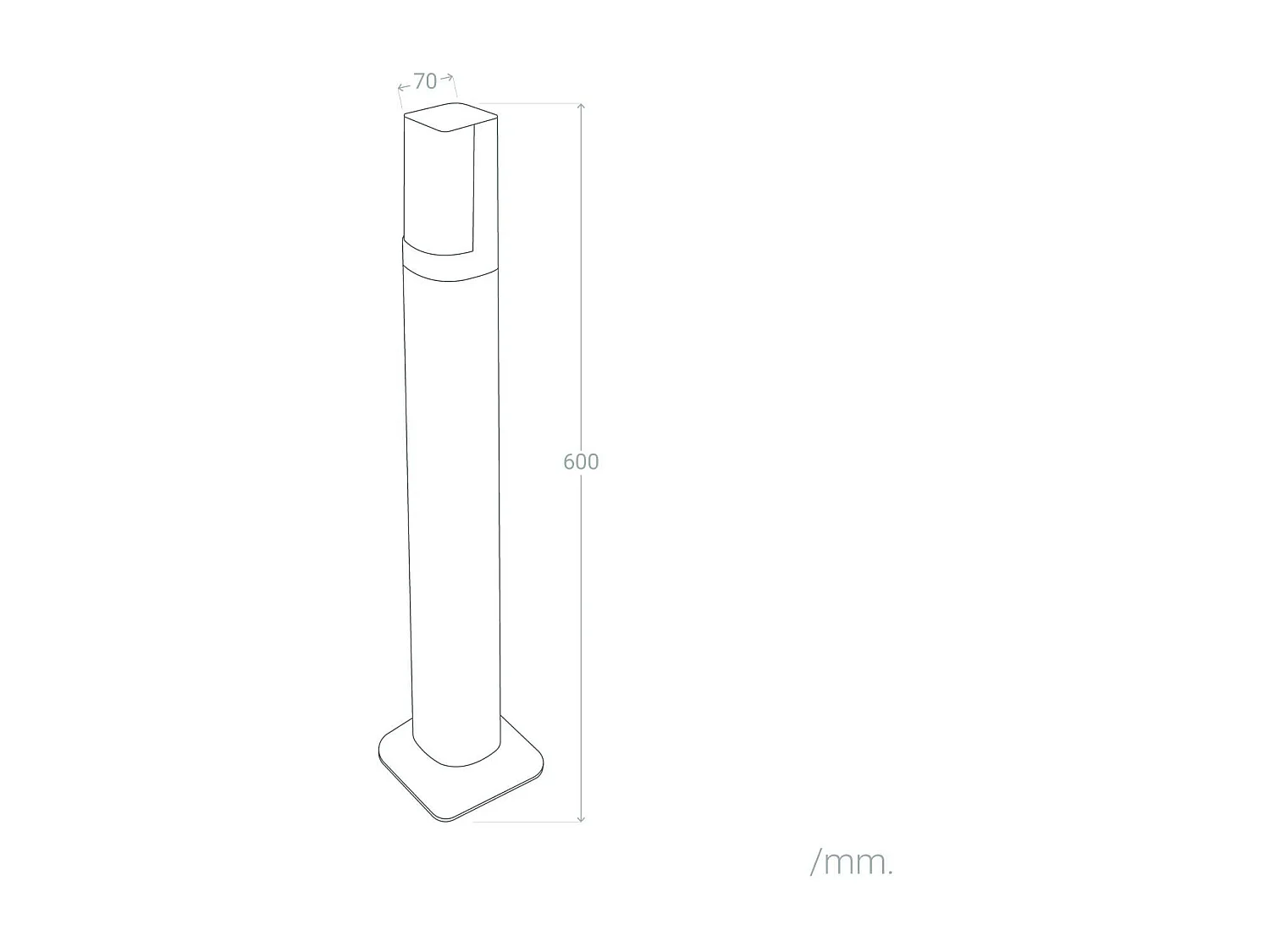 Balise Extérieure LED 5W en Saillie sur Pied 60cm Tittan 3000K Blanc chaud