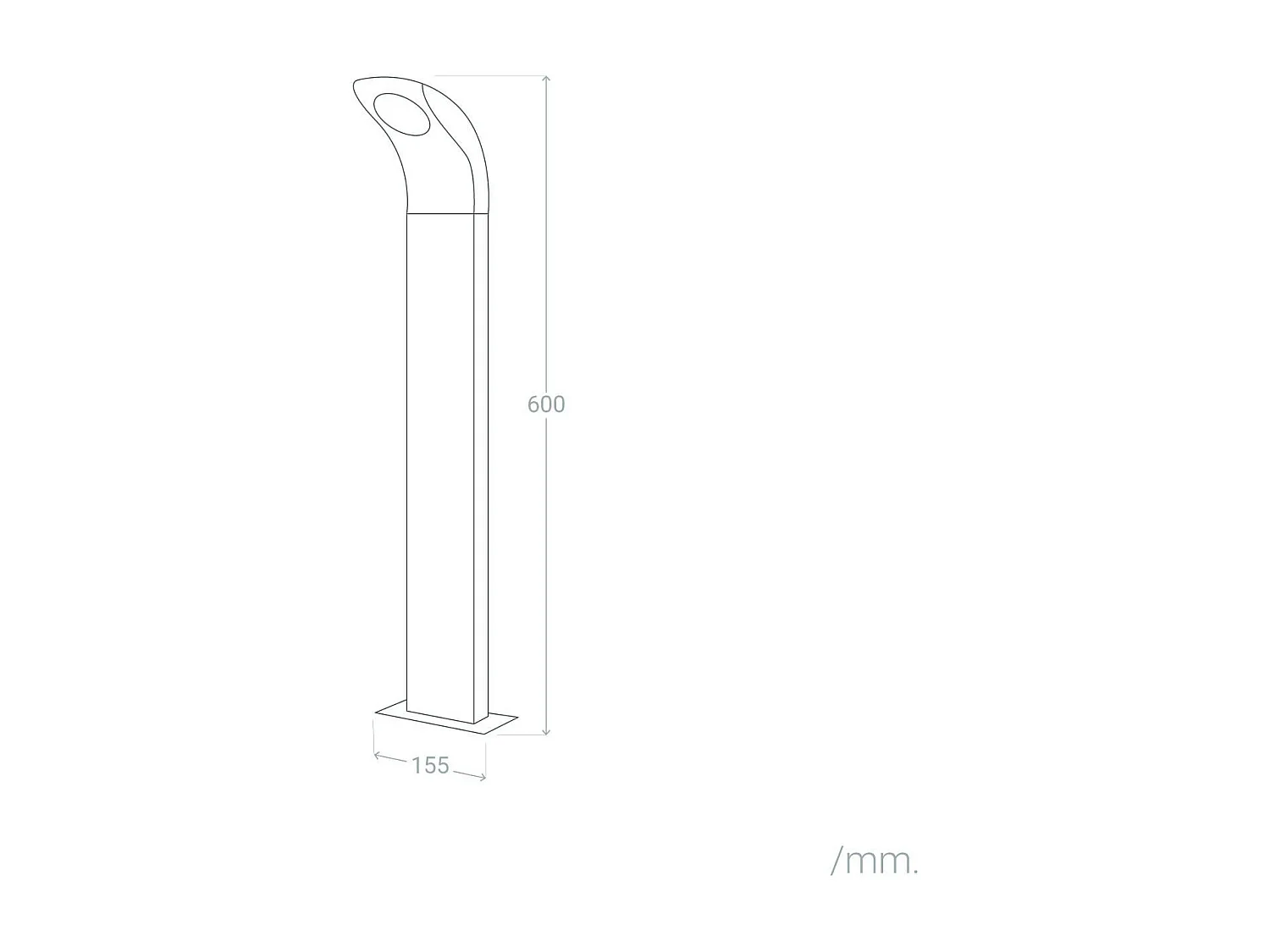 Balise Extérieure LED 10W en Saillie sur Pied 60cm Izar 3000K Blanc chaud