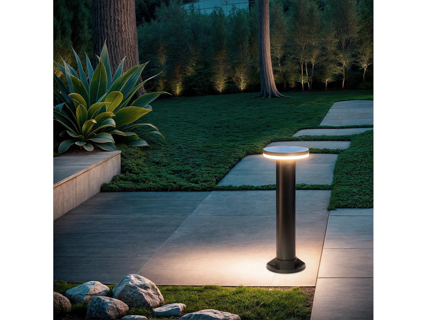 Lampioncino Esterno LED 12W Superficie Base 40cm Timbio 3000K Bianco Caldo