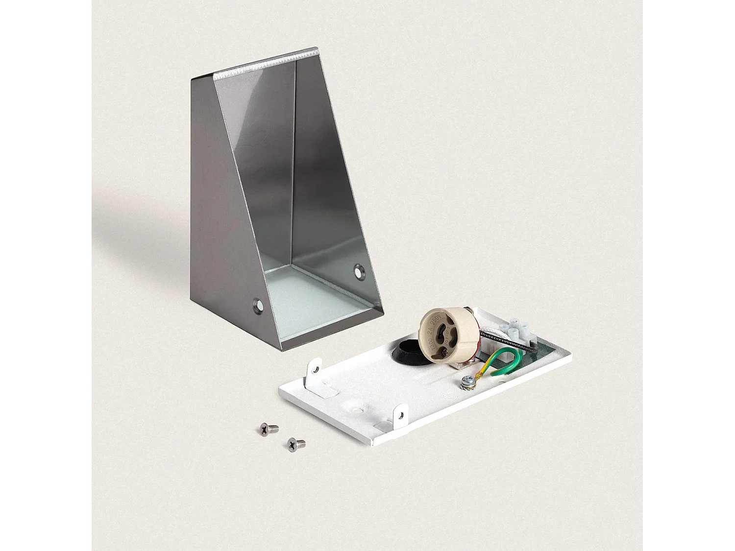 Applique da Parete Per Esterni Metallo e Cristallo Ruzafa Grigio