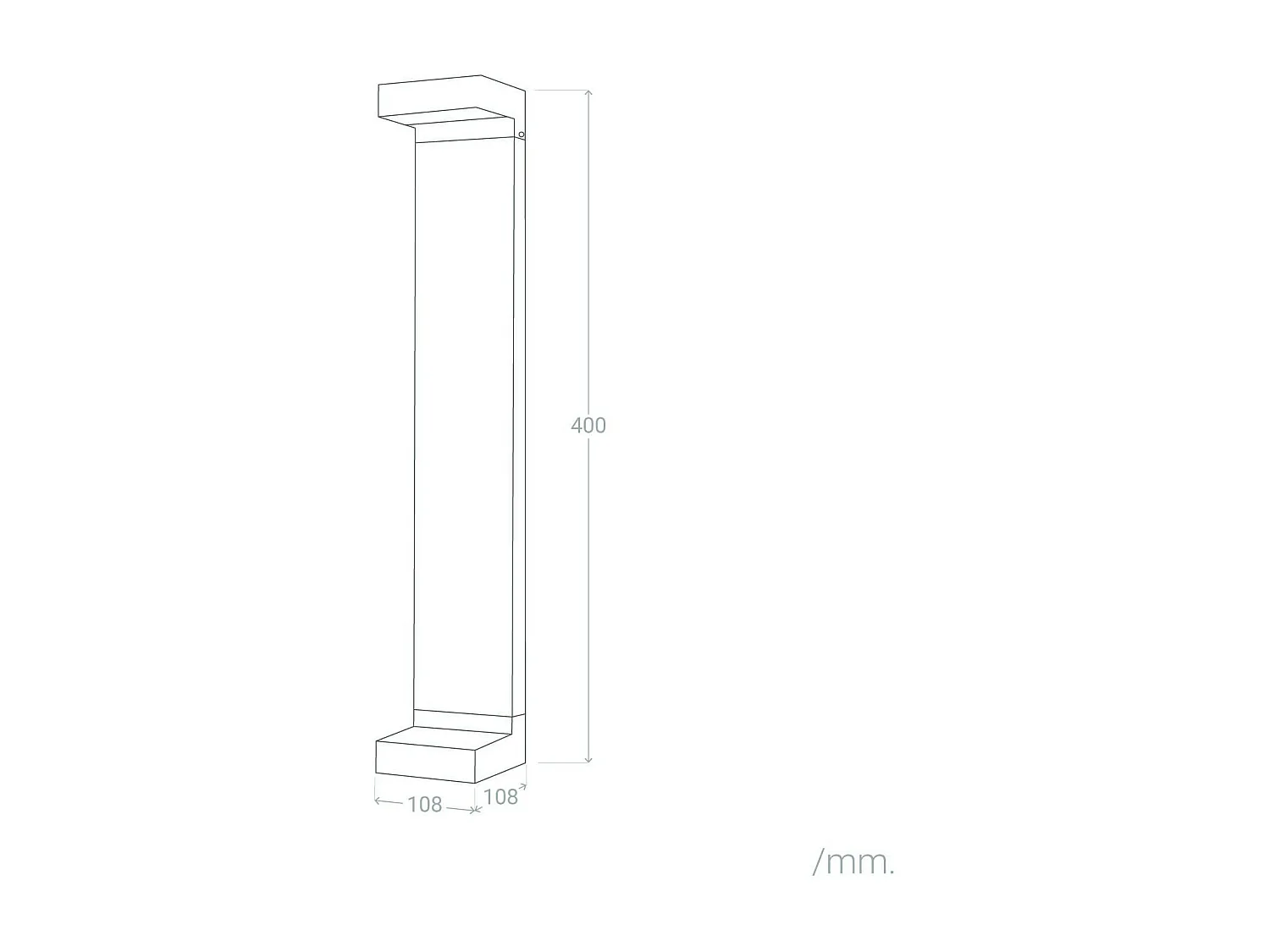 Balise Extérieure LED 7W en Saillie sur Pied 40cm Cascade 2700K Blanc chaud