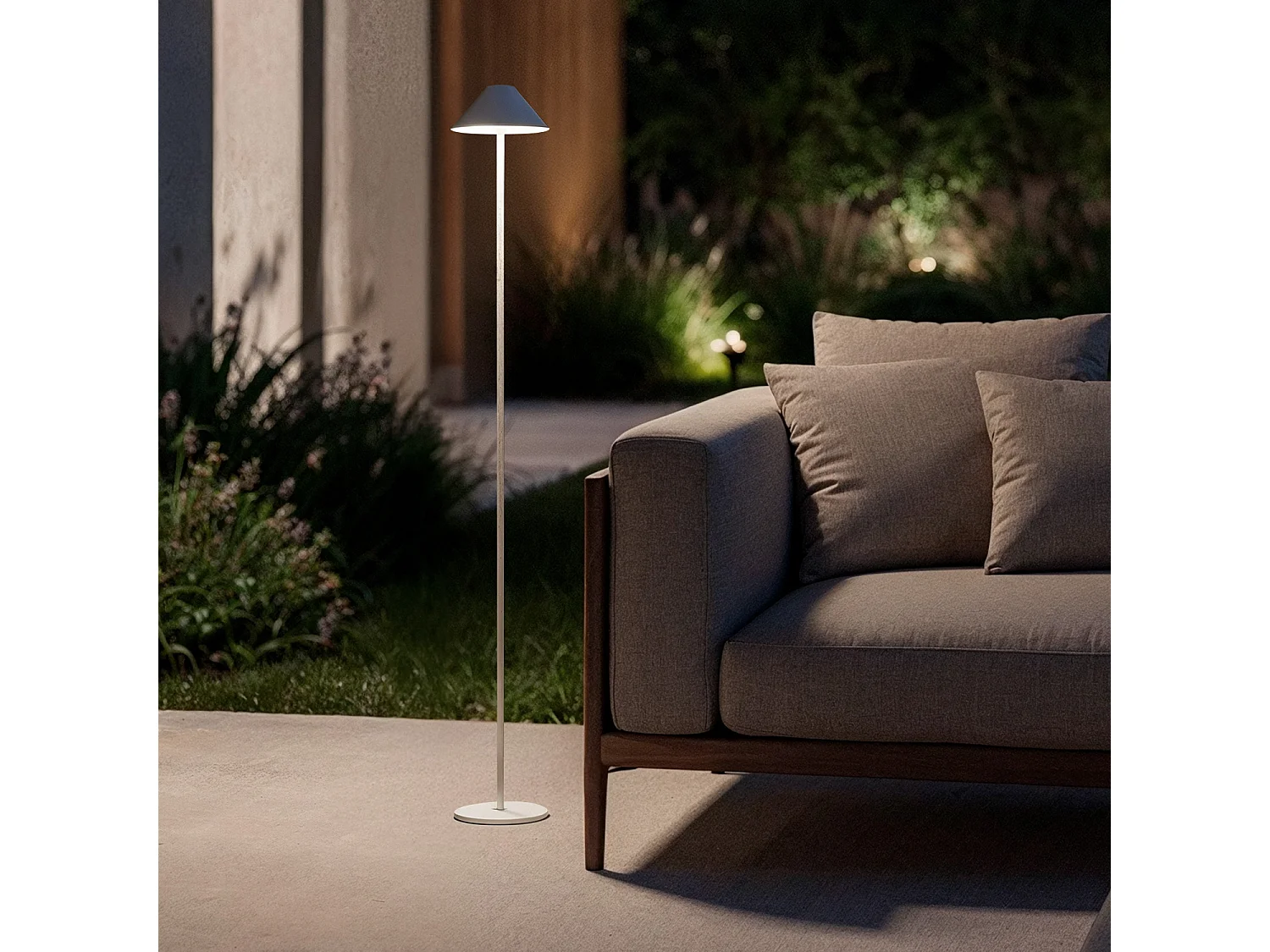 Lámpara de Pie LED Portátil para Exterior con Batería USB Recargable Kivuli Blanco