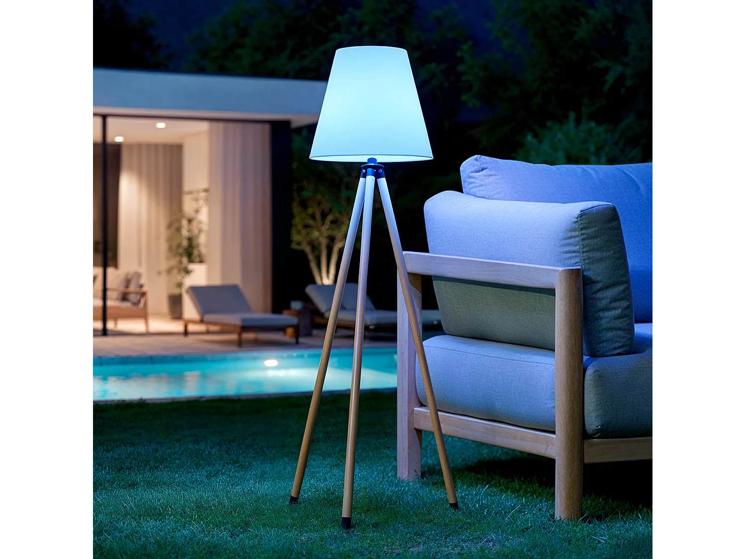 Lampada da Terra Metallo LED Solare RGB con Batteria USB Ricaricabile Kefre Grigio