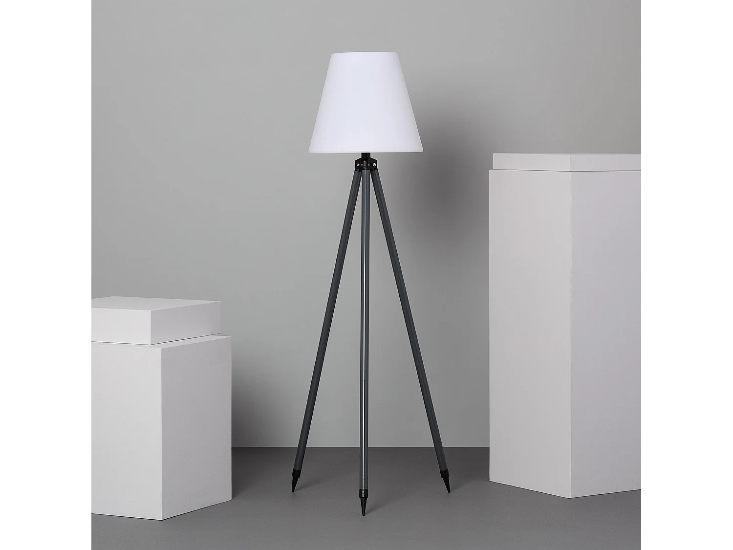 Lampada da Terra Metallo LED Solare RGB con Batteria USB Ricaricabile Kefre Grigio