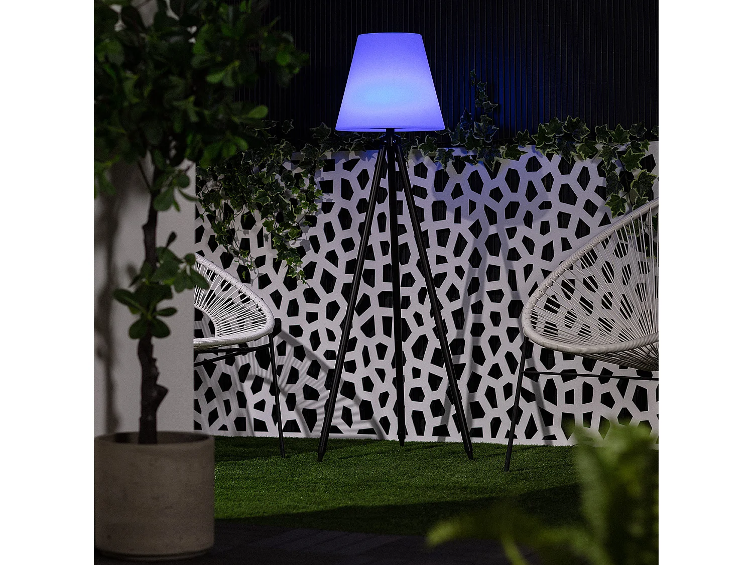 Lampada da Terra Metallo LED Solare RGB con Batteria USB Ricaricabile Kefre Grigio