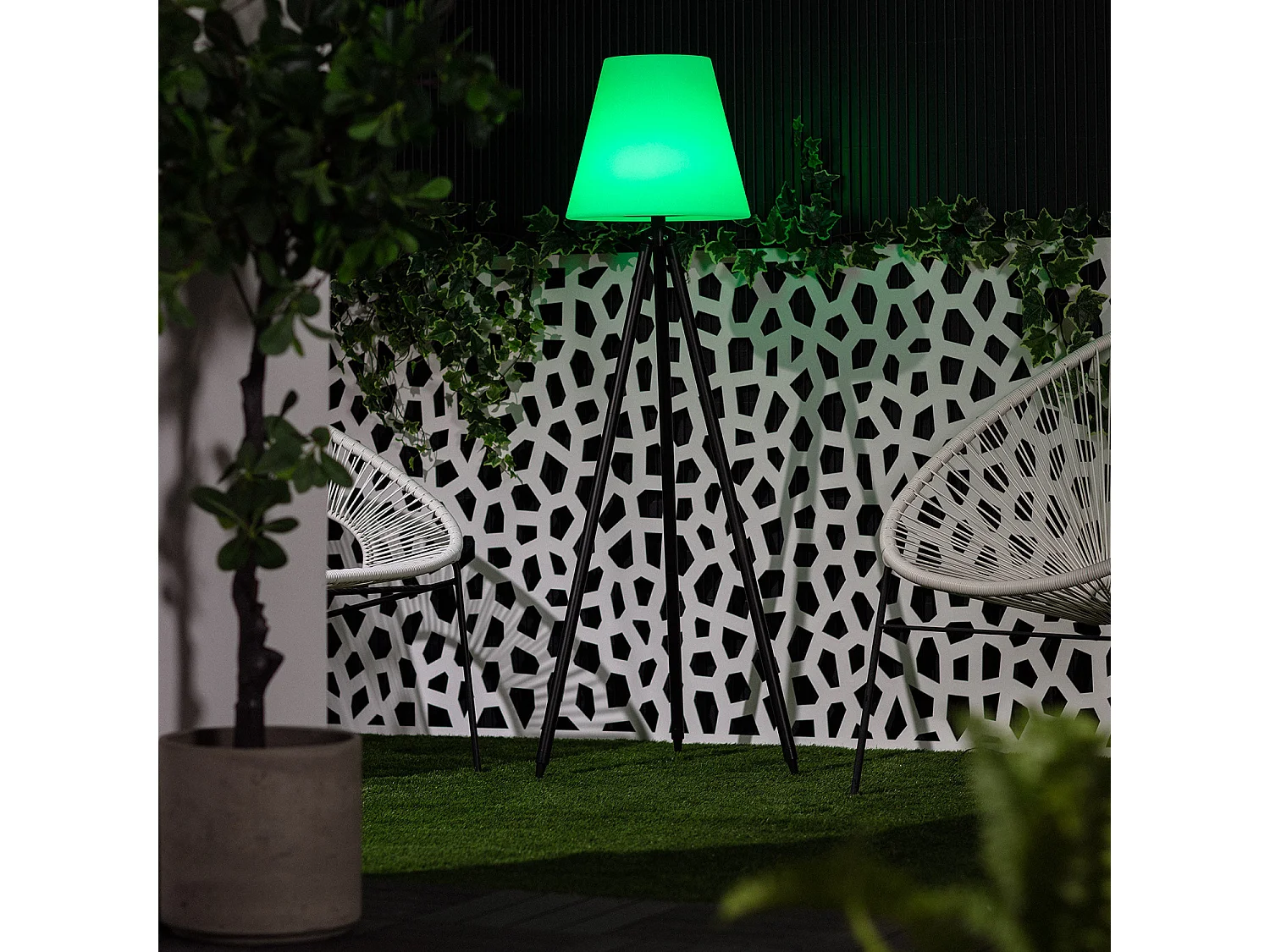 Lampada da Terra Metallo LED Solare RGB con Batteria USB Ricaricabile Kefre Grigio