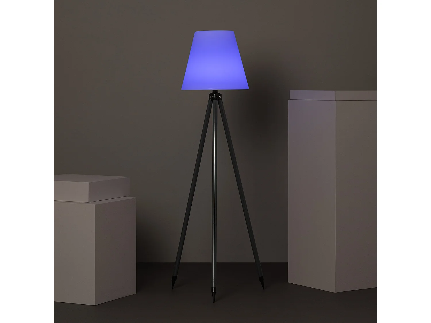 Lampada da Terra Metallo LED Solare RGB con Batteria USB Ricaricabile Kefre Grigio