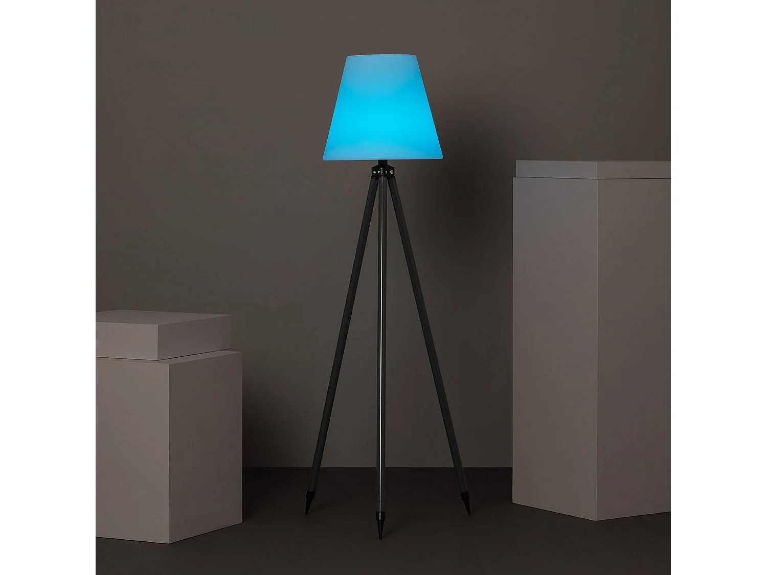 Lampada da Terra Metallo LED Solare RGB con Batteria USB Ricaricabile Kefre Grigio