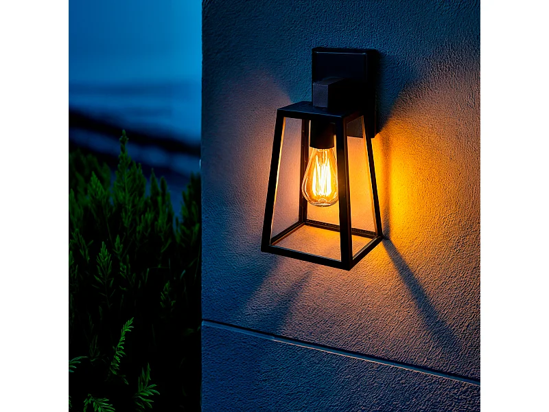 Lampada da Parete per Esterno Alluminio e Vetro Karan Nero