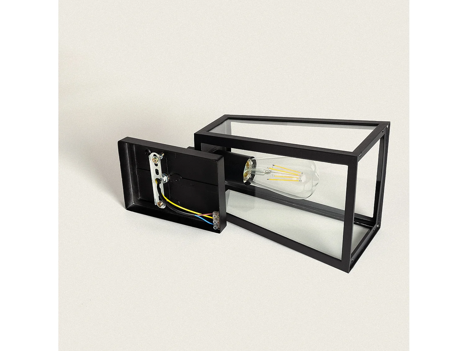 Lampada da Parete per Esterno Alluminio e Vetro Karan Nero