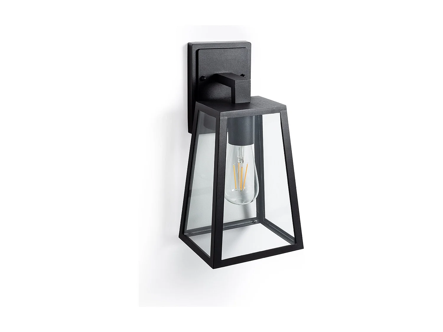 Lampada da Parete per Esterno Alluminio e Vetro Karan Nero