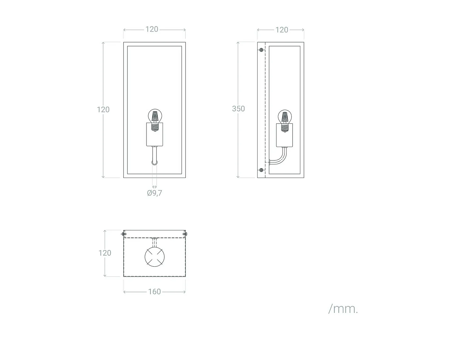 Applique Murale Extérieure Métal et Verre Zeila Noir