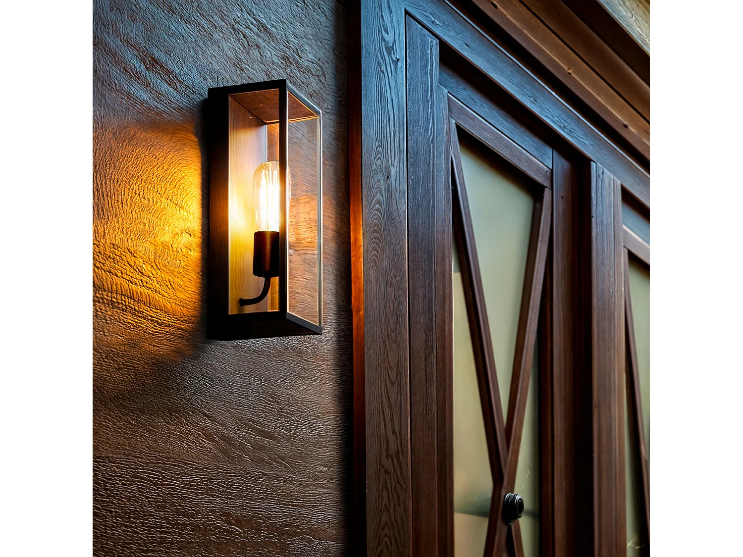 Applique Murale Extérieure Métal et Verre Zeila Noir