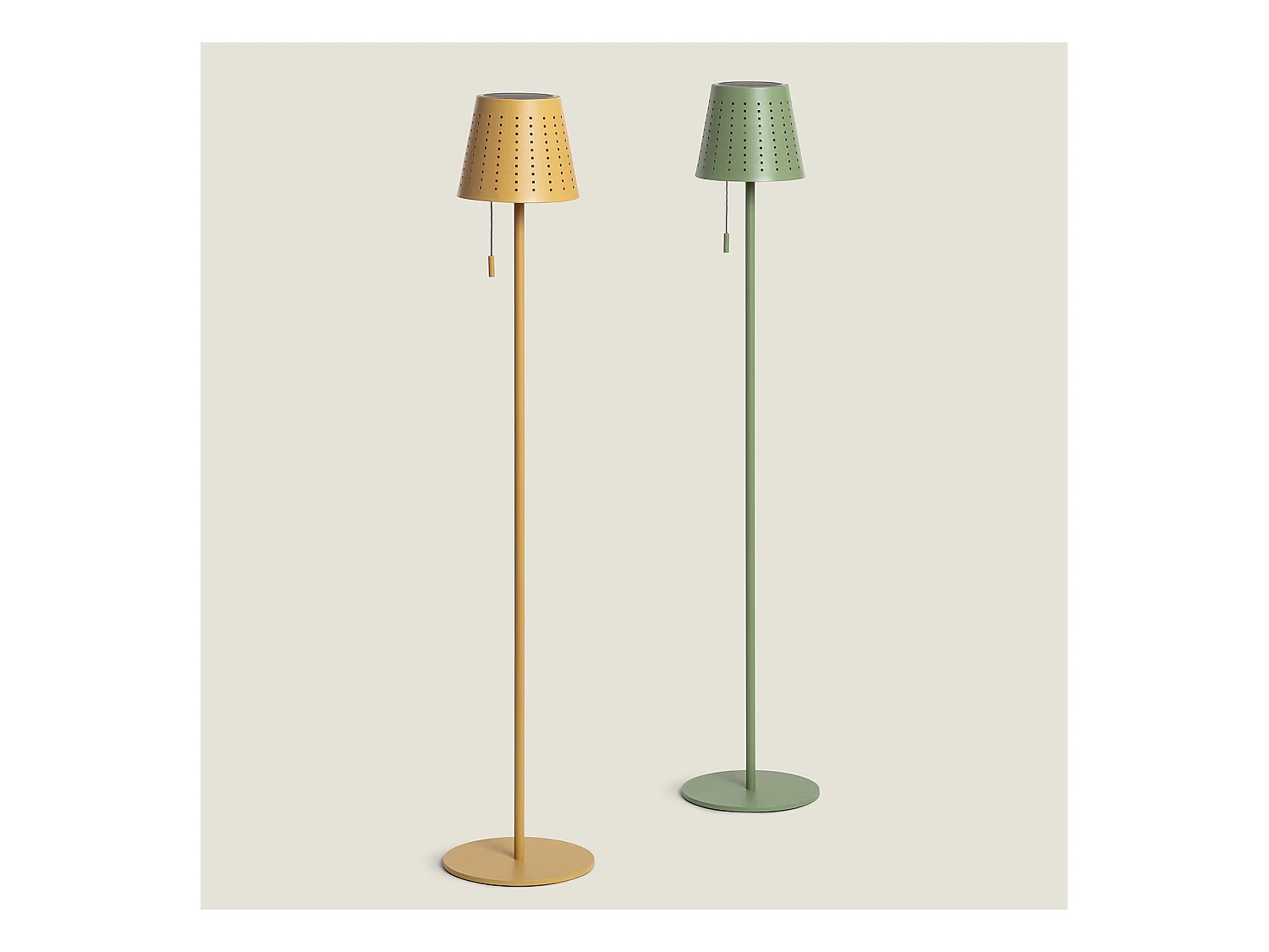Lámpara de Pie Solar Exterior LED 3W Banate Verde Celadón