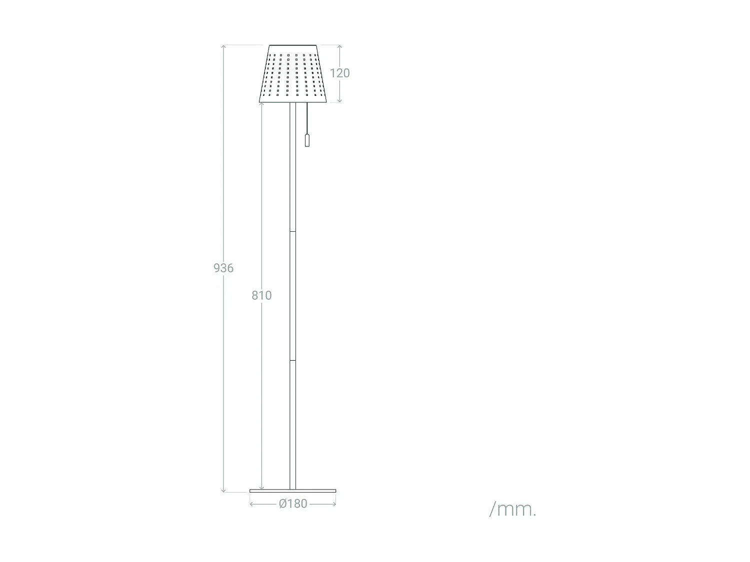 Lampadaire Solaire Extérieur LED 3W Métal Banate Vert Céladon